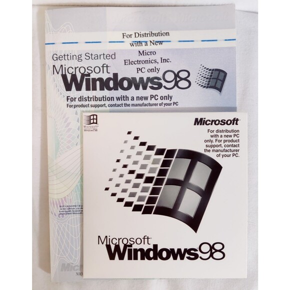 MICROSOFT WINDOWS 98 FIRST EDITION CD Sealed NEW with Manual-Key maybe used - Picture 1 of 4